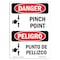 Signmission OSHA Sign, Pinch Point Bilingual, 24in X 18in Alum, 18" W, 24" L, Spanish, OS-DS-A-1824-VS-1528 OS-DS-A-1824-VS-1528 - alternate 1